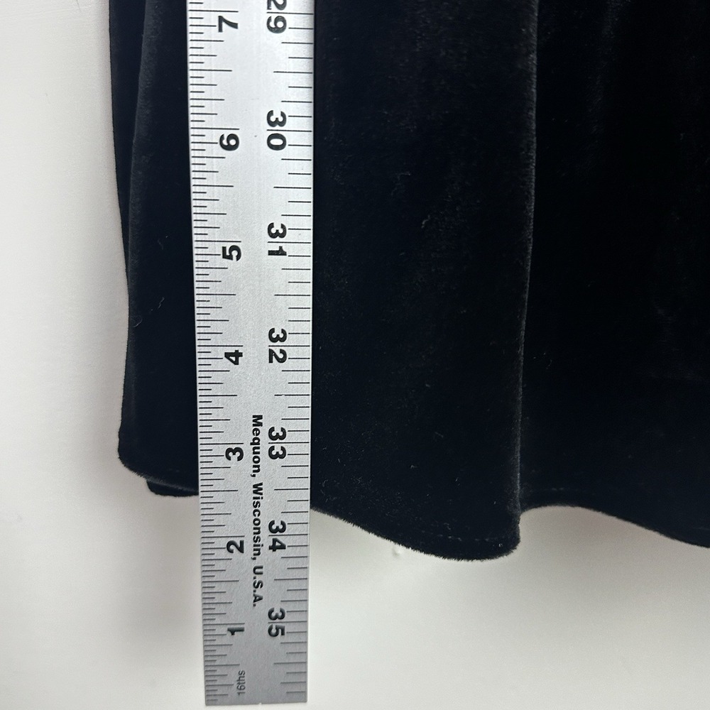 Pomander Place Dress Small Velvet Black Tiered Long Sleeve V Neck Cocktail Dress - Picture 8 of 9